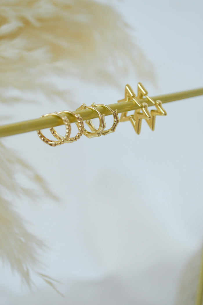 delicate mini huggies, medium gold hoops, and bold oversized styles, each piece is crafted with premium gold-filled materials for durability and shine.