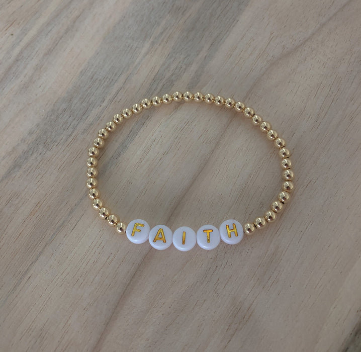 Name Bracelet - White + Gold