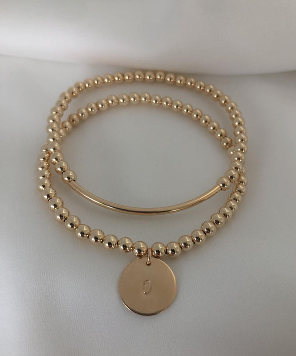 Letter Disc Bracelet