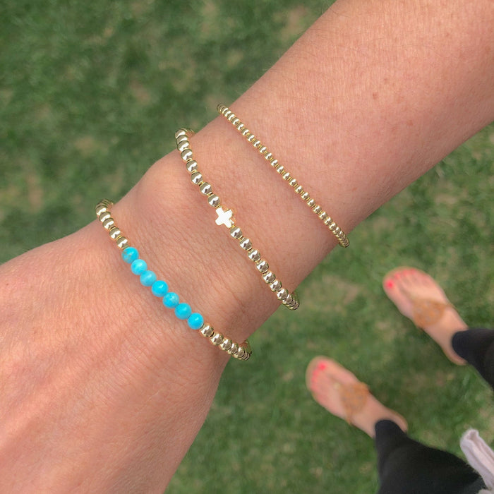 Gold Cross Beaded Bracelet