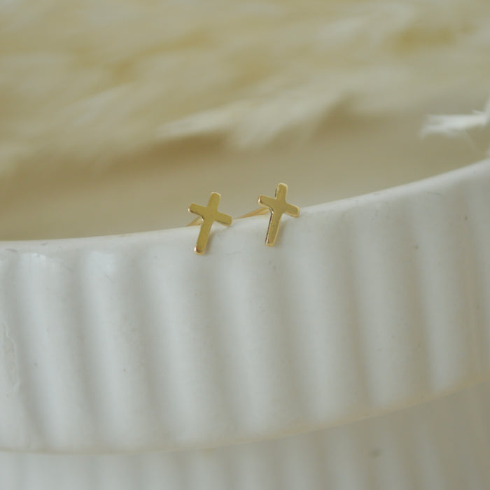Gold Cross Stud