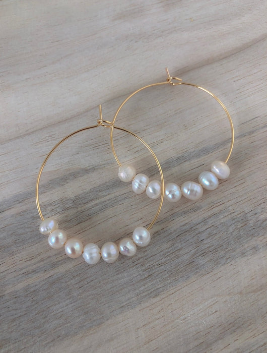 Freshwater Pearl Hoops