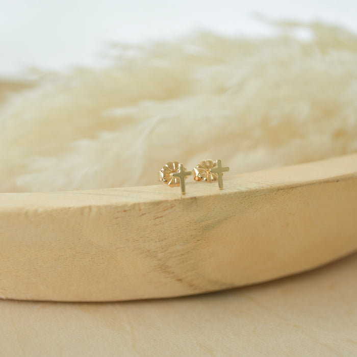 Gold Cross Stud