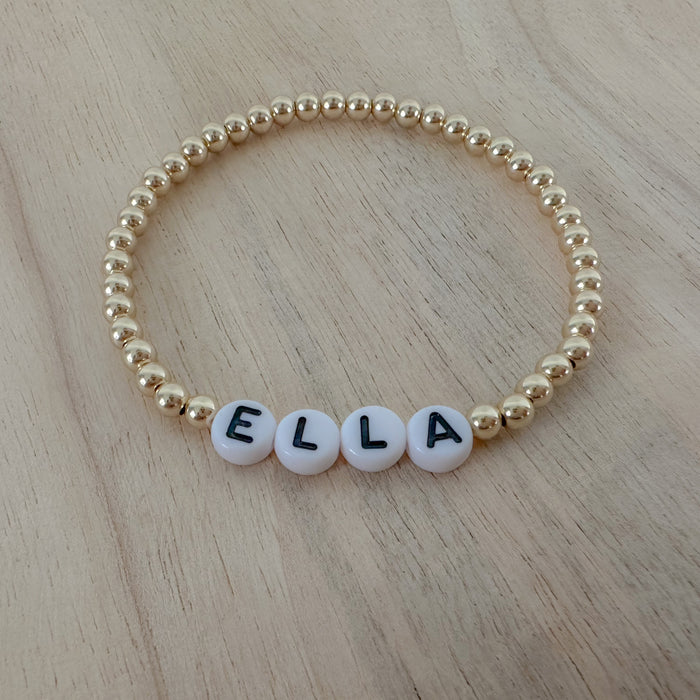 Name bracelet - White + Black