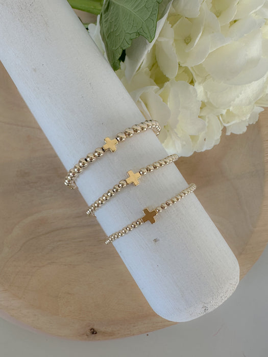 Gold Cross Beaded Bracelet