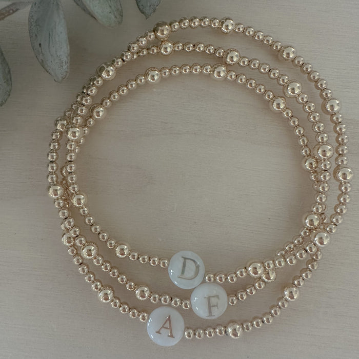 Mother of Pearl Initial Bracelet