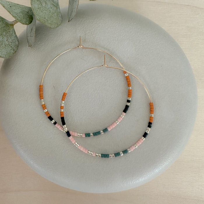 Boho Beaded Hoops