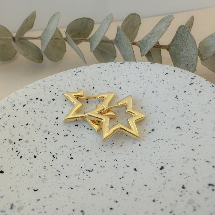 Gold Starburst Hoops