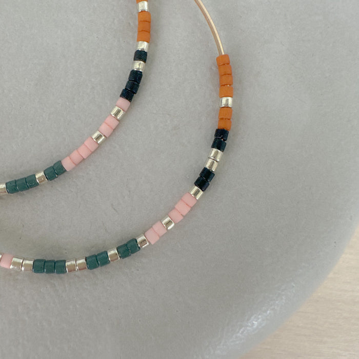 Boho Beaded Hoops