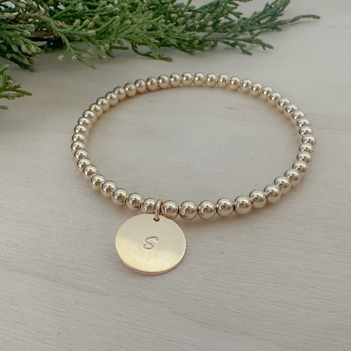 Letter Disc Bracelet