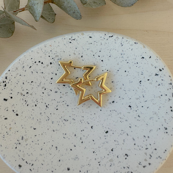 Gold Starburst Hoops