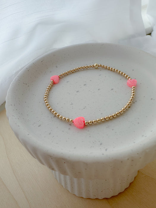 Tiny Opal Heart Bracelet