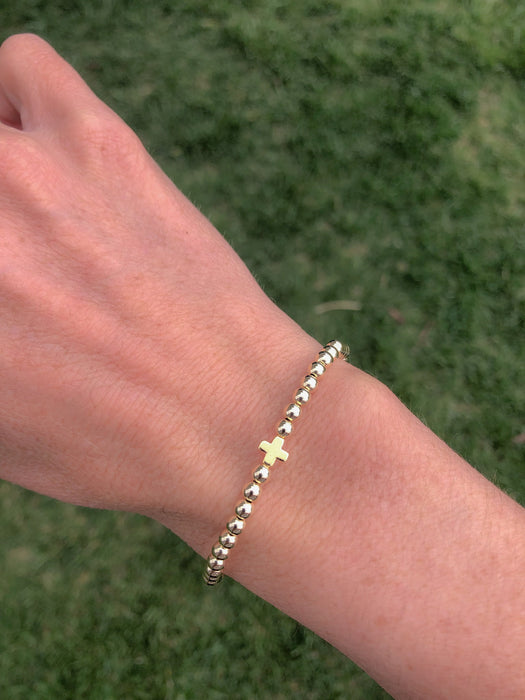 Gold Cross Beaded Bracelet