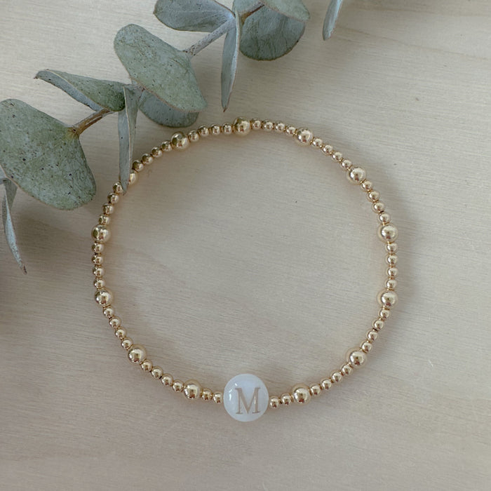 Mother of Pearl Initial Bracelet