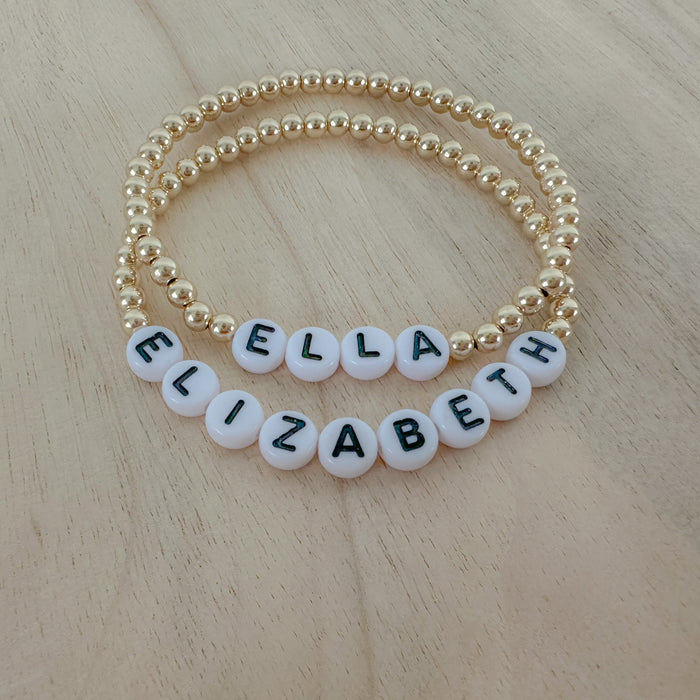 Name bracelet - White + Black