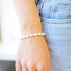 freshwater pearl bracelet every other rice shaped beads with gold beads in between 