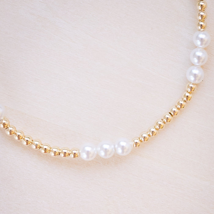 gold and crystal pearl bracelet