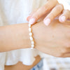 freshwater pearl bracelet every other rice shaped beads with gold beads in between 