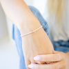 dainty open heart beaded bracelet gold and silver 