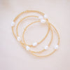 gold beaded bracelets with rice shape natural freshwater pearls
