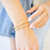 textured beaded bracelets on wrist - sterling silver 