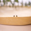 tiny onyx flower crystal studs on wood bowl