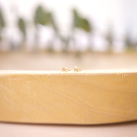 tiny star stud on wood bowl