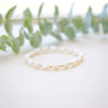 freshwater pearl bracelet every other rice shaped beads with gold beads in between 