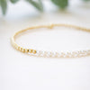 tiny crystal pearl beaded bracelet 