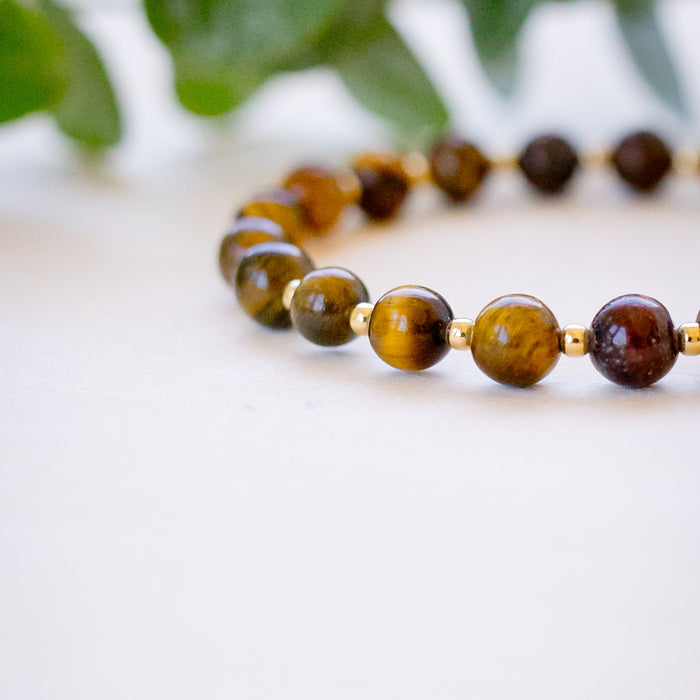 tiger eye detail up close of 6mm bead