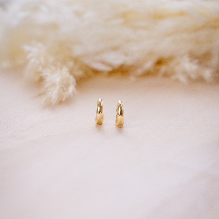 tiny drop huggies for second holes on  wood background