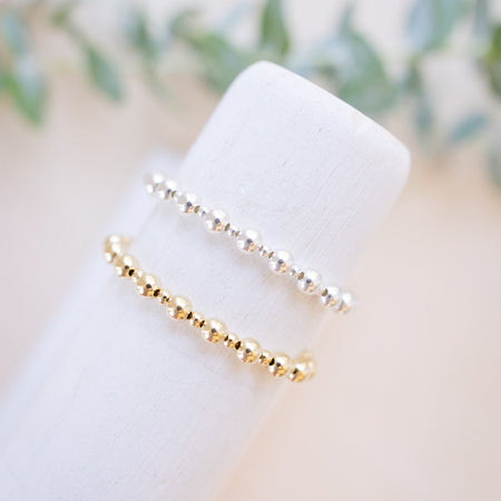every other gold and silver beaded bracelet 