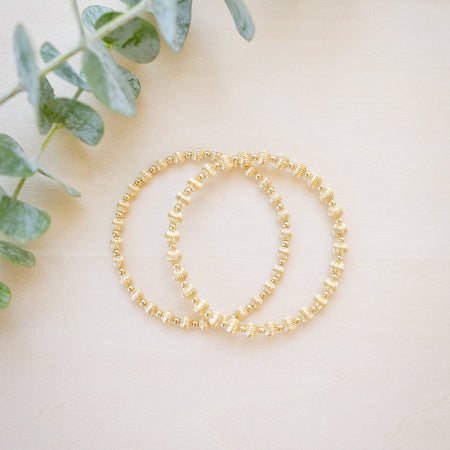 every other gold and silver beaded bracelet 