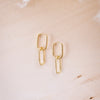 Double Link Earrings – gold-filled statement earrings with a sleek modern design. Lightweight, tarnish-resistant, and perfect for office, evening, or everyday wear.