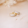 shimmer huggies on wood background
