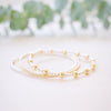 silver and gold beaded bracelet mixed metal 
