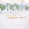 silver and gold beaded bracelet mixed metal 