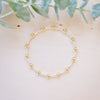 silver and gold beaded bracelet mixed metal 