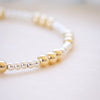 silver and gold beaded bracelet mixed metal 