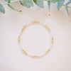 silver and gold beaded bracelet mixed metal 