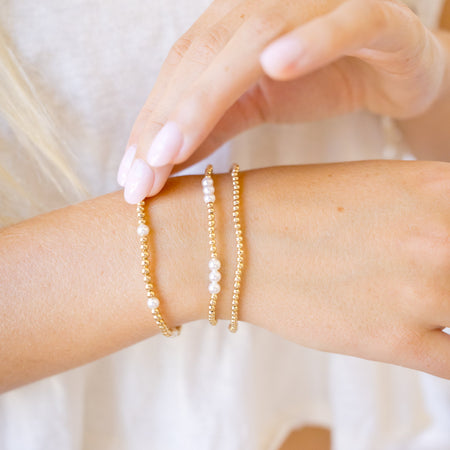 gold and crystal pearl bracelet