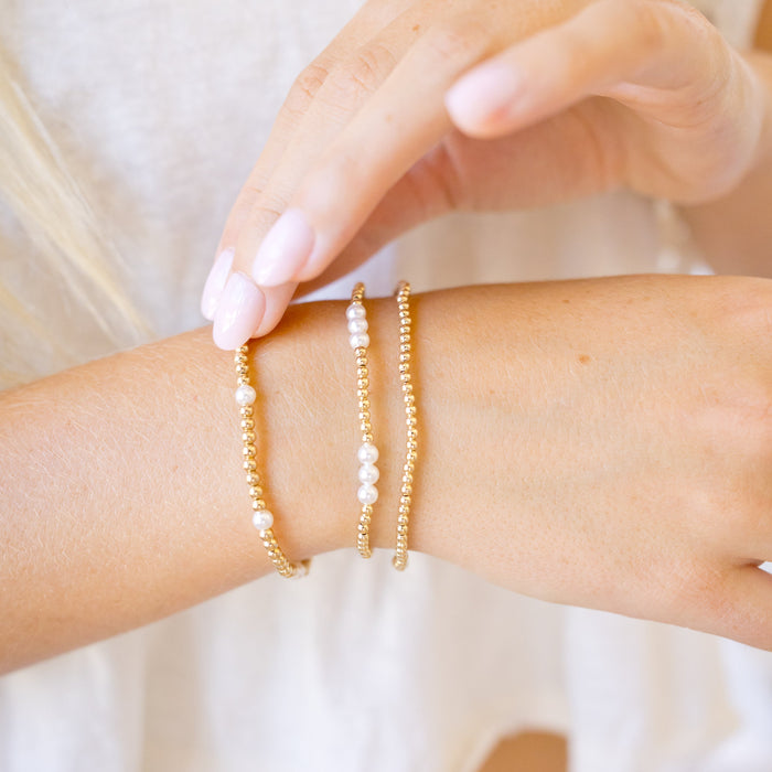 gold and crystal pearl bracelet