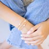gold beaded bracelets with rice shape natural freshwater pearls