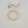 goldbeaded bracelet stack one with freshwater pearl