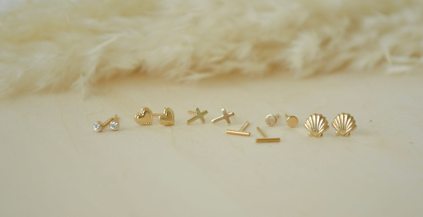 Gold Cross Stud