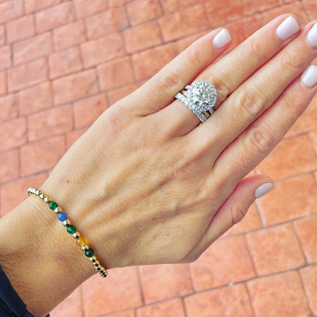 Our Family Birthstone Bracelet is a heartfelt piece of personalized jewelry—crafted with gold-filled beads and up to 20 meaningful birthstones for loved ones.