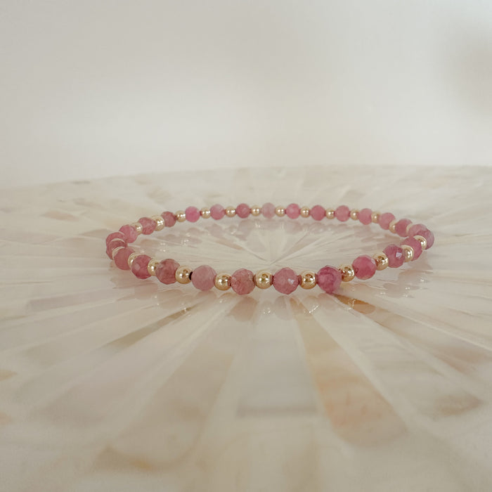 Gemma Bracelet Stack - Pink Tourmaline