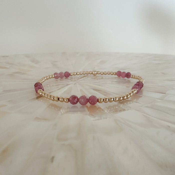 Gemma Bracelet Stack - Pink Tourmaline