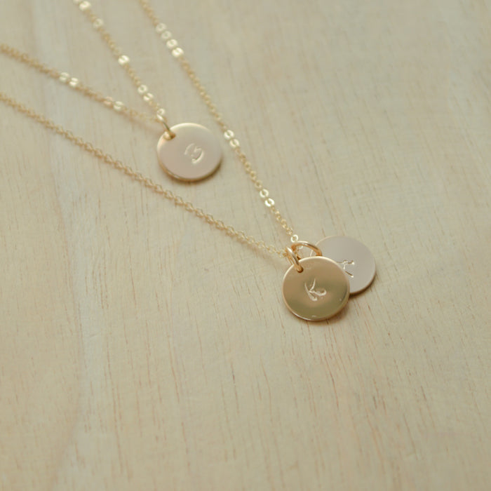 Disc Initial Necklace