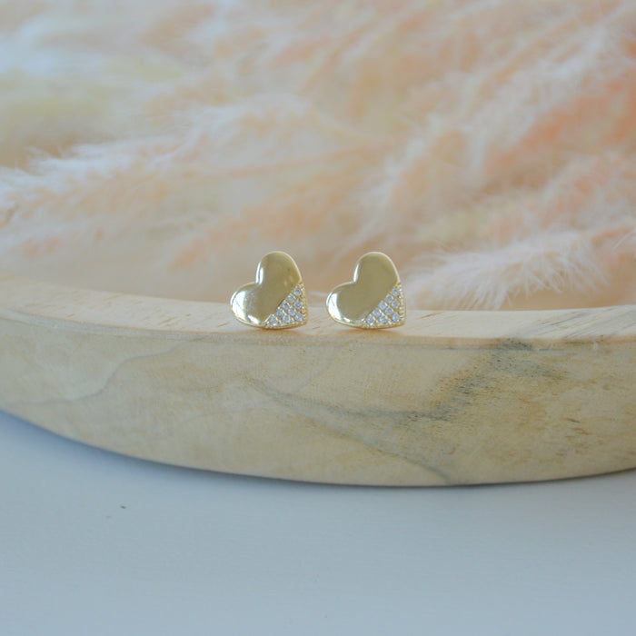 Shimmer Heart Studs